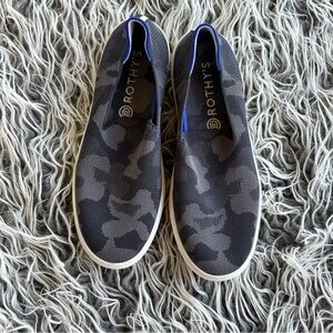 Rothy’s The Original Slip On Sneaker Camo Black Gray Size 8 Women’s.